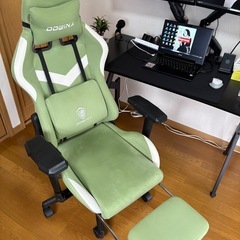 Dowinx ゲーミングチェア オットマン付き　ポケットコイル グリーンの画像