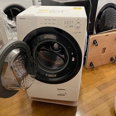 超美品　シャープ　左開き　ES-S7H-WL 2024年購入　ドラム式洗濯乾燥機の画像