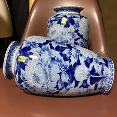 高級陶器　若山作の花瓶2つセット　26x16cmの画像