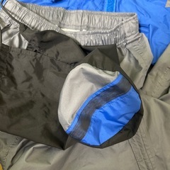 レインウェア 130 上下 収納袋つき🟦ブルー×グレーの画像