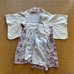 赤ちゃん用　花柄着物スタイルドレス サイズ90の画像