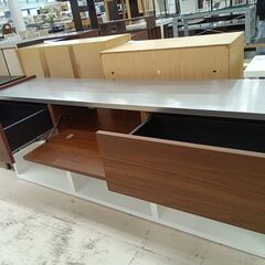 リユースのサカイ栃木店★ジモティ割あり★  TV台 ブラウン×シルバー W180×D43×H43.5 クリーニング済み TC11315の画像