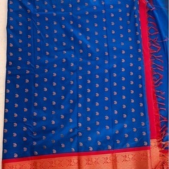 新品未使用　SILK MARK認証付✨純粋なカンチプラム・シルク サリー（手織り）希少価値　民族衣装の画像