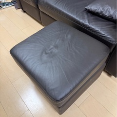 格安★フェイクレザーソファ　3人がけ　オットマン付き　の画像