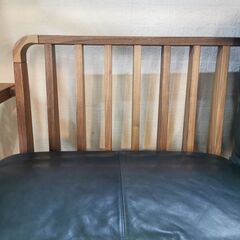 FUJI FURNITURE / 富士ファニチヤ 3人掛けソファ 革 ブラック 【ユーズドユーズ名古屋天白店】 JY10-7の画像