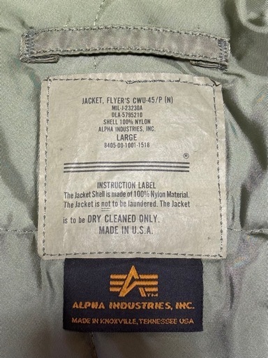 ALPHA INDUSTRIES MA-1 フライトジャケット M オリーブ