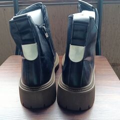 新品 22.5cm レディース ブーツ ブラック 厚底 シューズ ショートブーツ【B056-Z】の画像