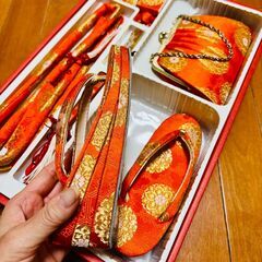【おまとめ購入1000円割引】女の子　七五三の小物【A】セット（草履/バッグ/扇子 その他）川崎近辺なら追加費用でお届け可の画像