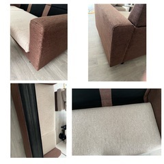 3人がけL字ソファ　きずキズ多数あり　の画像