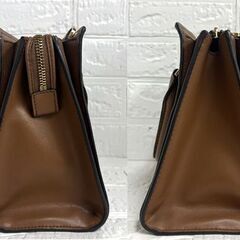 マイケルコース MICHAEL KORS MK柄 PVC×レザー 2way ハンドバッグ ショルダーバッグ ブラウン系 ☆札幌市 白石店 の画像