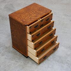 ≪zyt2518ジ≫ 小物タンス 5段6杯 幅45cm 欅材？ CAPIC盛岡/刑務所作業製品 昭和レトロ/和箪笥/小物入れ/引き出し/中古家具/宮城県仙台市 71003-07の画像