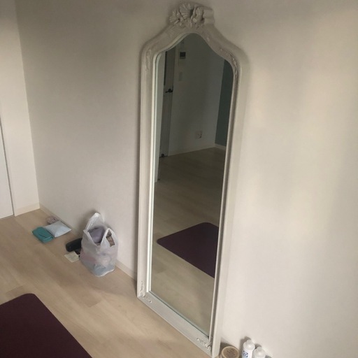 姿見　ミラー　全身鏡　ホワイト