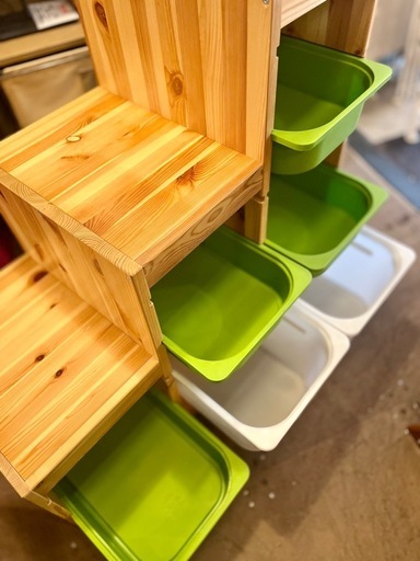 《売約済》IKEA イケア トロファスト TROFAST おもちゃ収納 子供収納 キッズ収納 階段収納 ボックス収納 カラーボックス 天然木 収納棚 収納ボックス 木製 キッズ家具