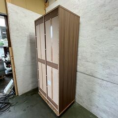 ツムギ ワードローブ クローゼット ハンガーラック 吊り下げ収納 大容量 衣類 洋服 収納 引き戸 扉付き A0740YGの画像