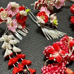 取引中【おまとめ購入1000円割引】女の子　七五三の髪飾りセット　川崎近辺なら追加費用でお届け可の画像