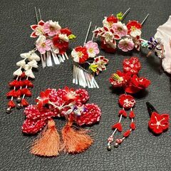 取引中【おまとめ購入1000円割引】女の子　七五三の髪飾りセット　川崎近辺なら追加費用でお届け可の画像