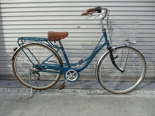 E626☆限定特価☆ 中古自転車 【26インチアサヒ軽快車ブルー6段LED