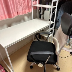 ラック付きデスク　椅子セット 【お値引可能】の画像