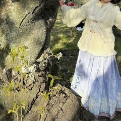  漢服 セットアップ 女子 冬用 アウター＋スカート 中国伝統服 中華風 可愛いの画像