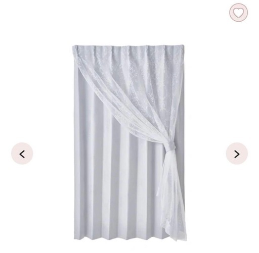 ブリスルシーラ　H1780W1000 ホワイトライトグレーレースドレープ既製