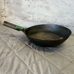 中華鍋 33cm 厨房 厨房機器 店舗 店舗用品 調理器具 キッチン用品 本格鍋 片手鍋 フライパン 鍋 調理鍋 ① A0742YGの画像