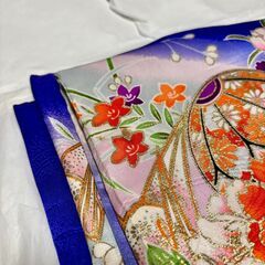 【おまとめ購入1000円割引】女の子7歳　七五三の青色系着物（足袋のおまけ付き）川崎近辺なら追加費用でお届け可の画像