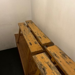[受付終了]　無印良品　木材スツール　4個セットの画像