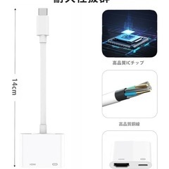 USBType C HDMI 変換アダプタ iPhone15HDMI変換ケーブルの画像