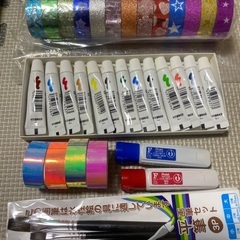 絵の具　装飾テープ　平筆の画像