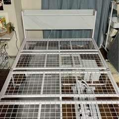 棚付きパイプベッド　セミダブル　にとりニトリ　　の画像