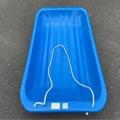 大型　ソリ　そり　丈夫　頑丈　運搬　外遊び　雪遊び　ウィンタースポーツ　ワカサギ釣り　紐付き　(青)　中古　④の画像