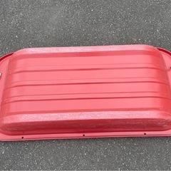 大型　ソリ　そり　丈夫　頑丈　運搬　外遊び　雪遊び　ウィンタースポーツ　ワカサギ釣り　紐付き　赤　中古　④の画像