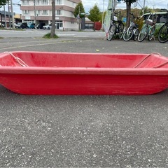 大型　ソリ　そり　丈夫　頑丈　運搬　外遊び　雪遊び　ウィンタースポーツ　ワカサギ釣り　紐付き　赤　中古　④の画像