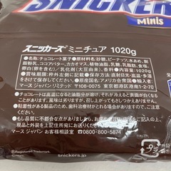 SNICKERS Minis スニッカーズ ミニチュア 1020g 大容量パック　賞味期限2026/3/31　Y44-506829の画像