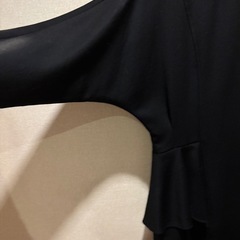 wool100 ぺプラムブラックワンピース　冠婚葬祭にもの画像