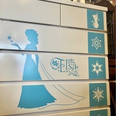 キッズ キャラクター 収納チェスト タンス 洋服ケース ドレッサー かわいい 可愛い 冬 アニメ ディズニープリンセス エルサ チェスト Frozen Elsa Disney princess dresser chest storage kids Olaf オラフ Snowflake wardrobe 箪笥 タンス の画像