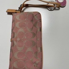 COACH コーチ シグネチャー 長財布 ピンク キーホルダーセットの画像