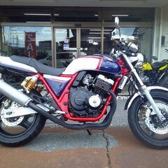 NO.5489　ＣＢ４００ＳＦ　水冷４サイクルＤＯＨＣ１６バルブ４気筒４００ｃｃ　メッキフェンダー　リヤフェンダーレス　ブルー＆ホワイト　ＣＢＸカラー　☆彡の画像