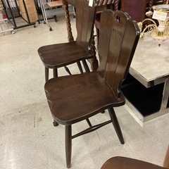 A2510-383　karimoku RUSTIC  ダイニングチェア② ヴィンテージ ダークブラウン キズ汚れ有りの画像