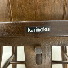 A2510-383　karimoku RUSTIC  ダイニングチェア② ヴィンテージ ダークブラウン キズ汚れ有りの画像