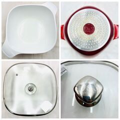 【🌟おしゃれ🌟】DANSK × D&S 鍋 2点セット🍳ホーロー・IH対応 ガラス蓋付 ✨簡易清掃済み‼️の画像