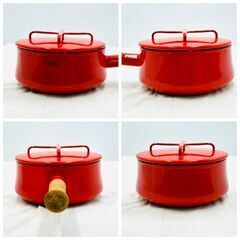 【🌟おしゃれ🌟】DANSK × D&S 鍋 2点セット🍳ホーロー・IH対応 ガラス蓋付 ✨簡易清掃済み‼️の画像