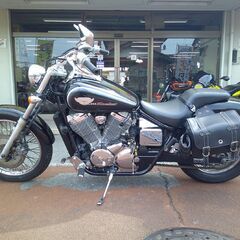 NO.5496 　ホンダ　シャドウ４００スラッシャー　水冷Ｖツインエンジン　サイドバック付き　ブラック☆彡の画像