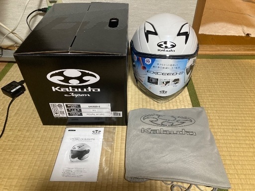 OGK Kabuto オージーケーカブト ヘルメット EXCEED2 ジェット パールホワイト サイズ L オープンフェイス エクシード2 バイク ヘルメット バイク オートバイ 用品