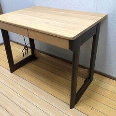 イトーキ ITOKI TH-MH型 奥行可変デスク 天然木 ナラ材 学習机 事務机 ワークデスク 北欧風 木 カフェ風 ナチュラルインテリア　【糸島市内 送料無料】251026-8の画像