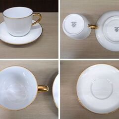ノリタケ 紅白 モーニング碗皿ペア (色変り) 大倉陶園 Noritake カップ＆ソーサー 2客セット 白磁 苫小牧西店の画像