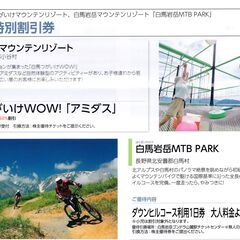 つがいけマウンテンリゾート・アミダス・白馬岩岳MTBパーク　特別割引券　１３０円の画像