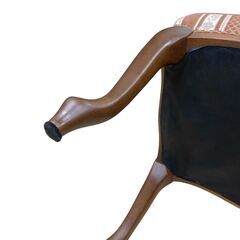 【REGASTOCK川崎本店】maruni マルニ Maximum マキシマム アンドリュー スツール オットマン 足置き 椅子 マホガニー材 鋲打ち 猫脚 アンティーク ヴィンテージの画像