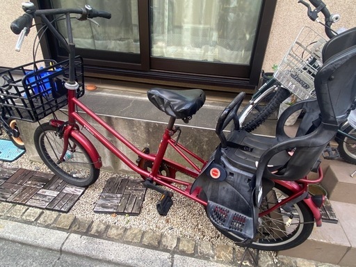 子供乗せ自転車　ママチャリ　チャイルドシート付