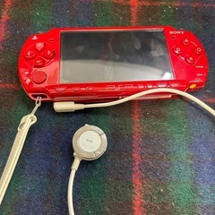 ソニー　ゲーム機「PSP-2000」 レッドPSP-2000/3000シリーズ専用　ワンセグチューナーヘッドホンアダプター　付きの画像